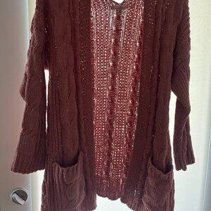 Love tree pink mauve cardigan sweater